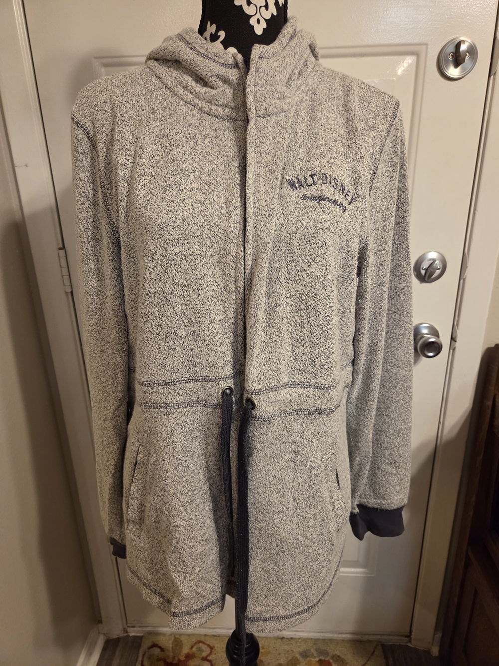 Disney Imagineering Gray Hooded Full-Zip Cinch Women’s Jacket